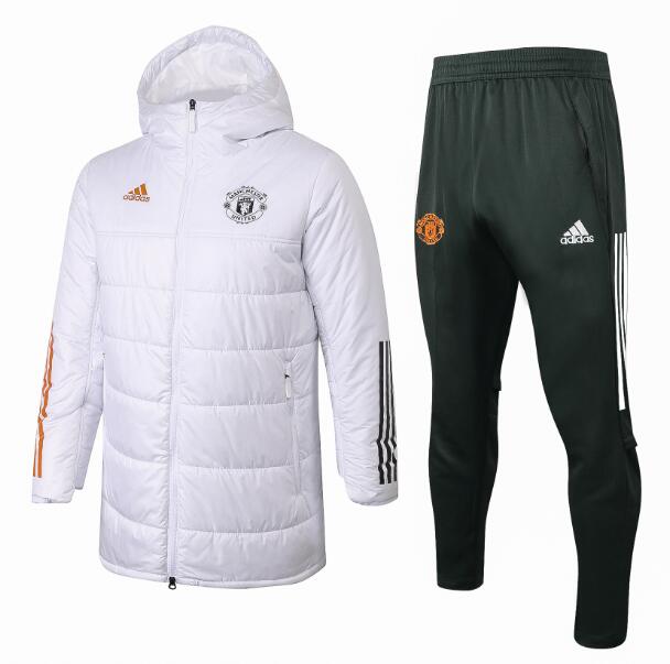 Manchester United White Warn Coat Kits with Pants 2020/21